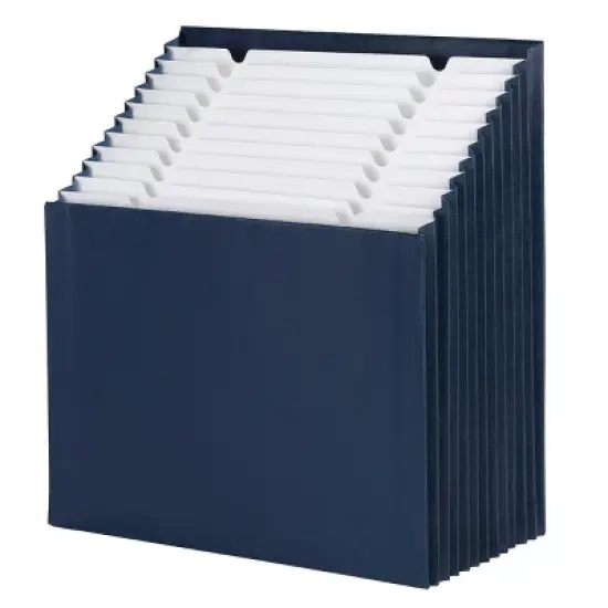 Smead Expanding 12-Pocket Stadium File, 12.75" x 13.75" x up to 11.75", Navy image {7}