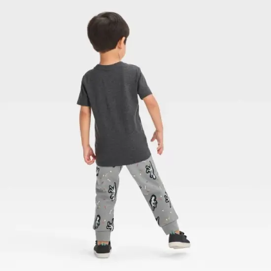 Toddler Boys' Halloween Short Sleeve T-Shirt and Pull-On Fleece Jogger Pants - Cat & Jack&trade; Black image {1}