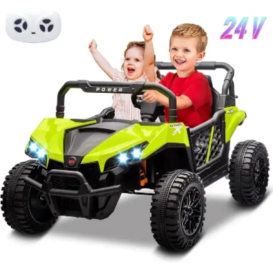 Garvee 24V Ride On UTV for Big Kids, 2 Seater Electric Car with Remote Control, LED Lights, Shock Absorbers, Storage, Ride On Toy for Kids image {10}