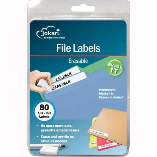 Jokari Erasable File Labels with Pen - Streamline Your Filing System with Ease image {4}