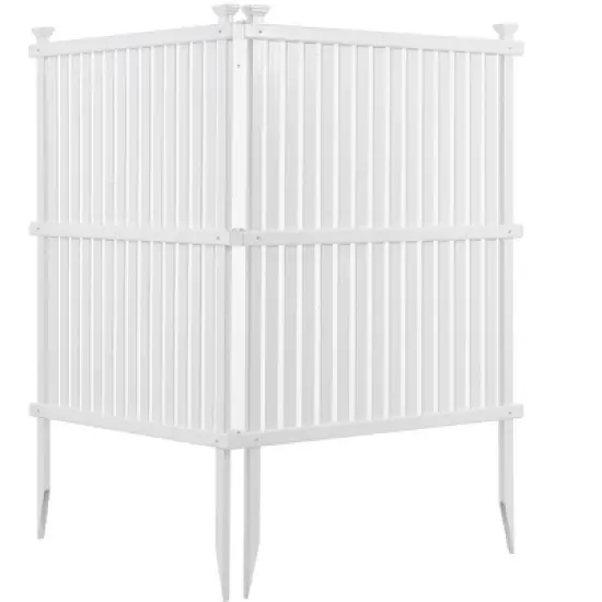 Gulches Privacy Screen Panels Kit Air Conditioner Trash Can Enclosure Vinyl white color image {5}