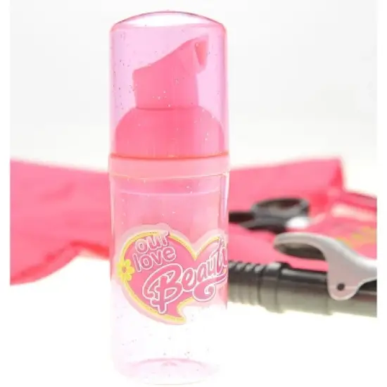 Link Worldwide Little Beauty Salon Fashion Set With Hair Dryer, Curling Iron, Mirror, Scissors, Hair Brush and More - Pink image {5}