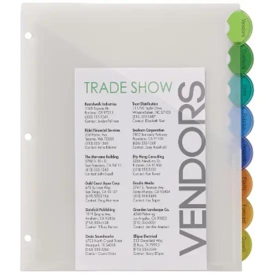 Avery Plastic 8-Tab Dividers with Pockets, Style Edge (11293) image {8}