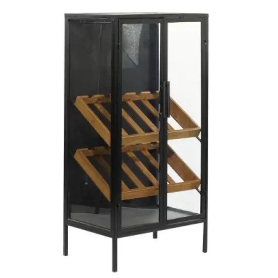 Contemporary Wood Standing Wine Rack Black - Olivia & May image {1}