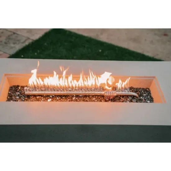 Kante 42" Rectangular Concrete & Metal Outdoor Propane Gas Modern Smokeless Fire Pit Table - Light Gray -  Rosemead Home & Garden, Inc. image {5}