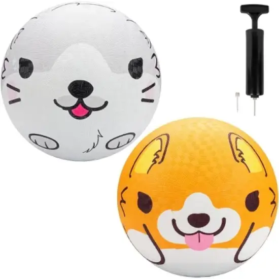 SCS Direct Gaga Pet Themed Playground Balls (8.5 inches) w Air Pump- Durable Rubber Pack for Recess Dodgeball, Kickball - Fun Spring Outdoor Toy image {5}