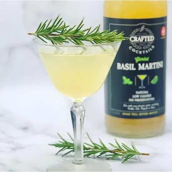 Crafted Cocktails Basil Martini Gimlet Mix: 2 Pack&nbsp; 60 Calories, Handcrafted with Agave, Lime and Basil&nbsp; Effortless Mixology with Gourmet Flavor image {5}