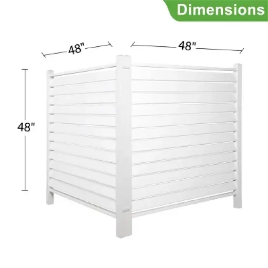 Lirago Horizontal Stripe Vinyl Privacy Fence Panel 48 x 48 in. White image {4}