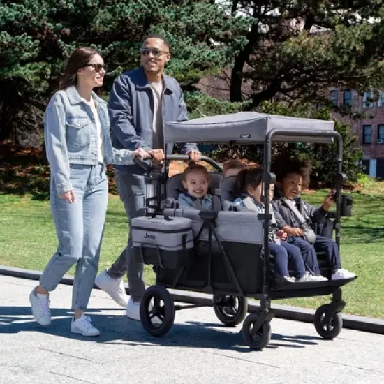 Jeep Wrangler Deluxe 4 Seater Stroller Wagon by Delta Children - Gray image {8}