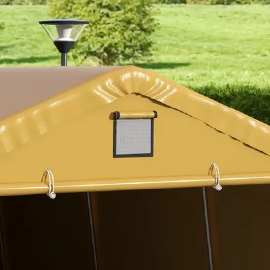 Outsunny 12' x 20' Portable Garage, Heavy Duty Car Port Canopy with Ventilation Windows and Large Door image {5}