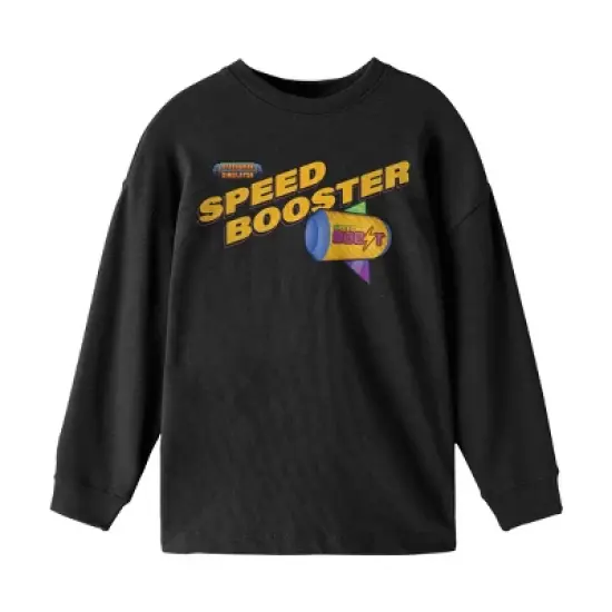 Strong Man Simulator Speed Booster Crew Neck Long Sleeve Black Youth Sweatshirt image {2}