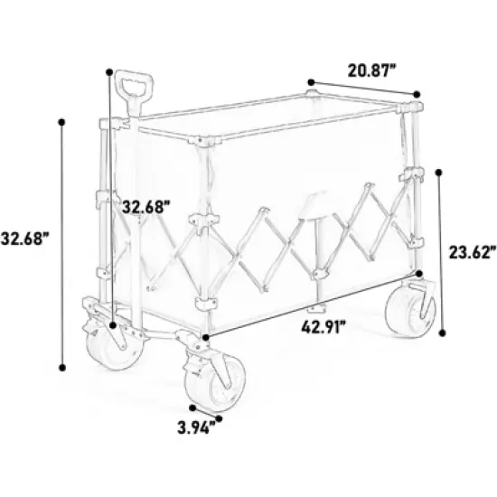 FATMOON Collapsible Wagon 220lbs with Big All-Terrain Wheels 300L Folding Utility Cart for Camping, Beach, Gardening & Shopping image {2}