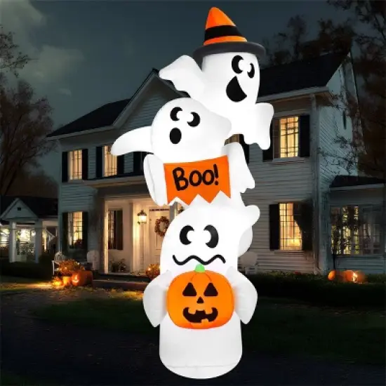 Joyfy 9FT Halloween Inflatable Outdoor Decorations, Overlap Ghost Inflatable with LEDs for Halloween Indoor Outdoor Yard Garden Lawn Party Decoration image {9}