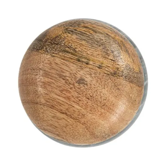 Storied Home Modern Marble Canister with Wood Lid image {3}