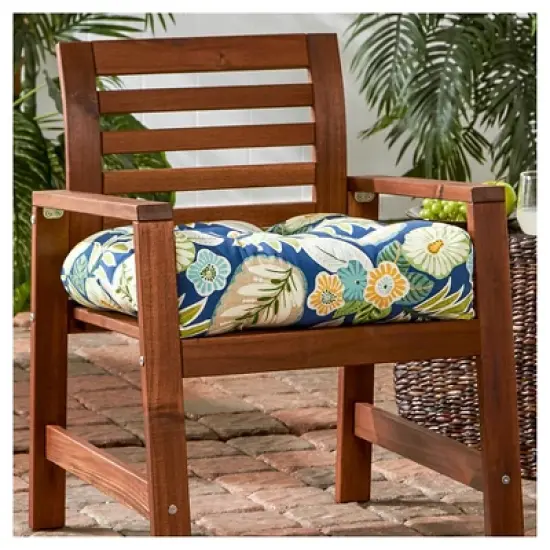 Marlow Floral Outdoor Seat Cushion - Kensington Garden image {1}