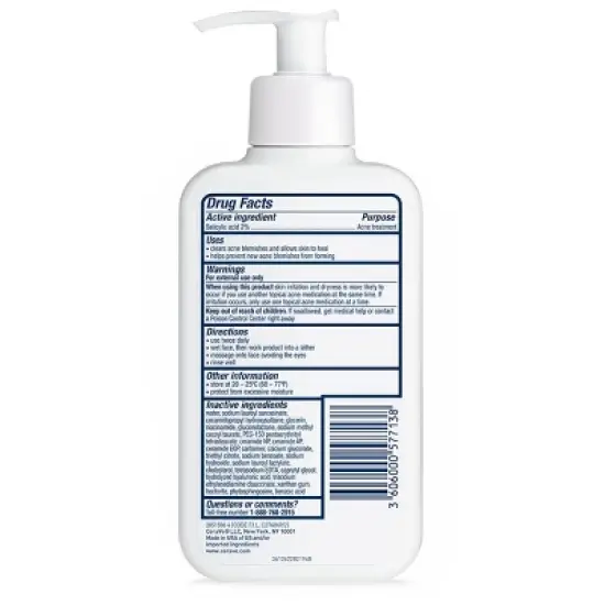 CeraVe Acne Face Wash with 2% Salicylic Acid Cleanser with Purifying Clay for Oily Skin - 8 fl oz image {4}