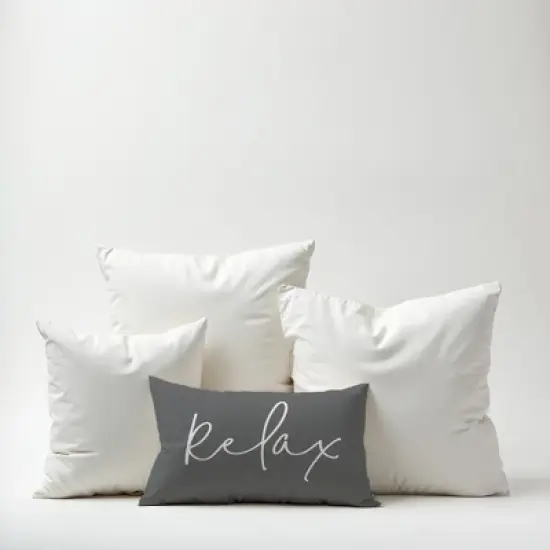 Creative Products Relax Thin Script Grey and White 14x20 Indoor / Outdoor Pillow image {6}
