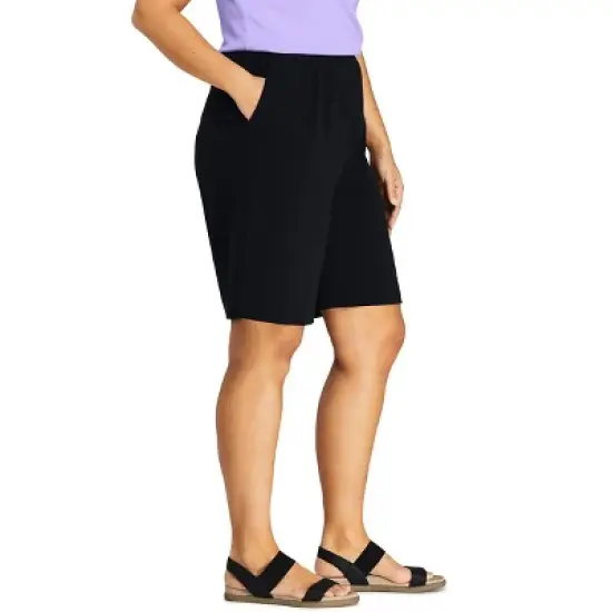 Lands' End Women's Sport Knit High Rise Elastic Waist Pull On Shorts image {2}