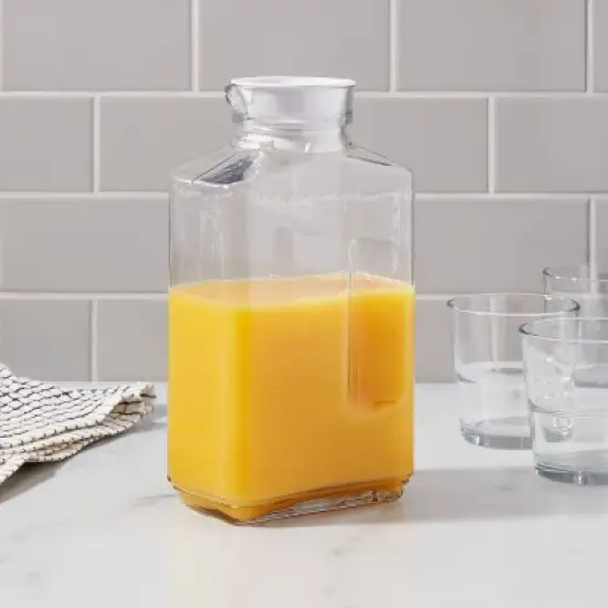 64oz Glass Straight Side Pitcher with Lid - Threshold&trade;: Dishwasher-Safe Drink & Water Pitcher, Juice Container image {1}