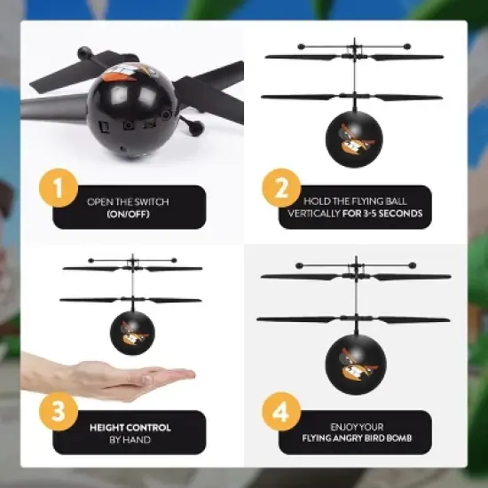 World Tech Toys Rovio Angry Birds Movie Bomb IR UFO Ball Helicopter image {3}