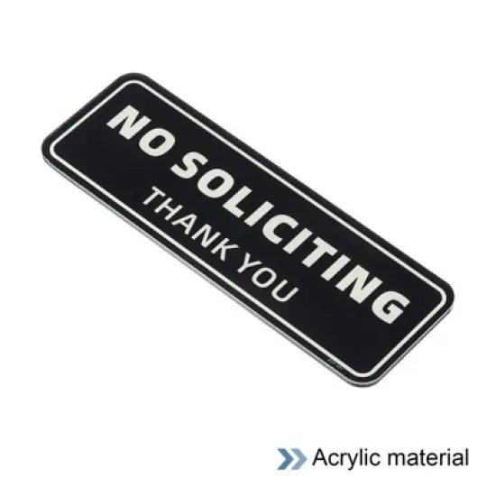 Unique Bargains Acrylic Smooth Self-Adhesive Decor Home Business No Soliciting Sign image {2}