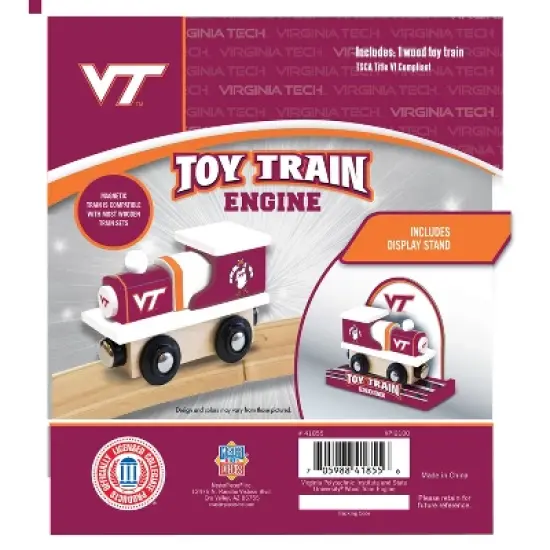MasterPieces Officially Licensed NCAA Virginia Tech Hokies Wooden Toy Train Engine For Kids image {3}