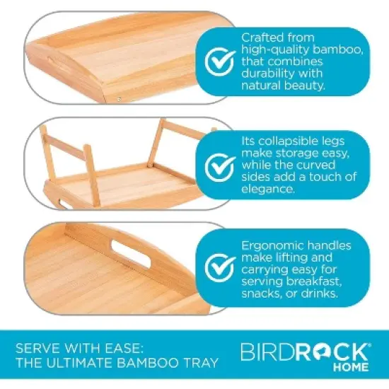 BirdRock Home Bamboo Breakfast Serving Tray - Natural image {4}