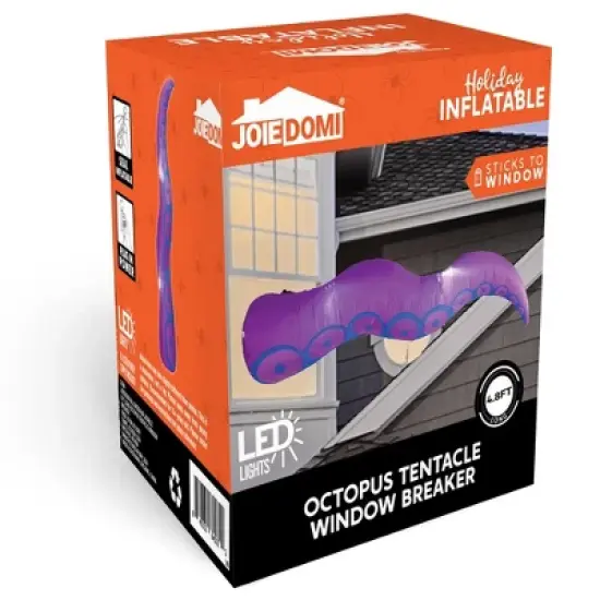 Joyfy 5 FT Halloween Inflatables Outdoor Decorations, Window Decor Inflatable Octopus Tentacle with Built-in LED for Halloween Yard Outdoor Decoration image {8}