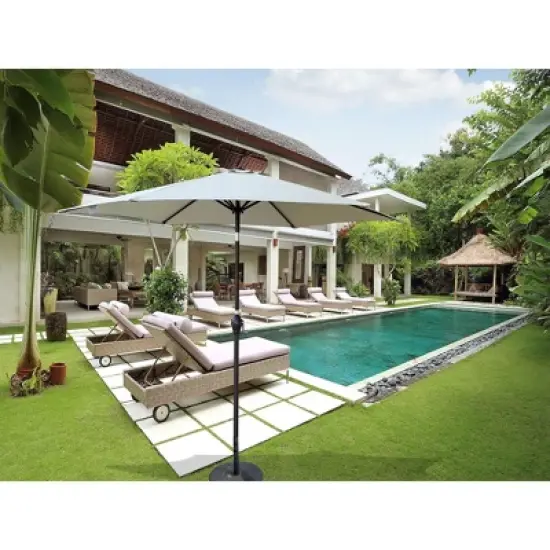 PAGED 9FT Patio Umbrella Modern Outdoor Market Umbrella with Tilt, Crank and 6 Ribs for Garden and Poolside, Base Not Included image {7}