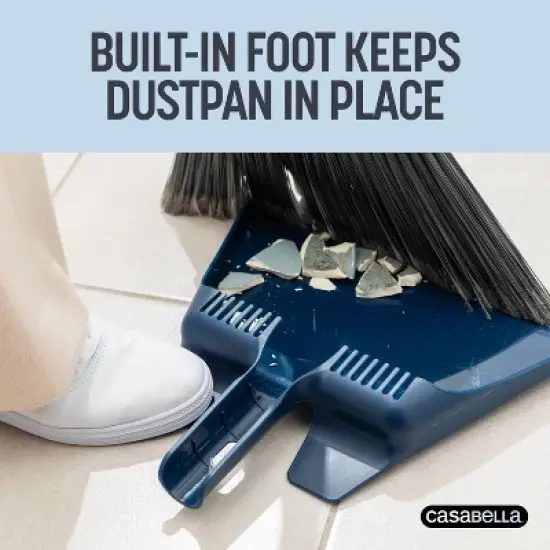 Casabella Click Clean and Organize Angle Broom Head with Dust Pan and Hook image {4}