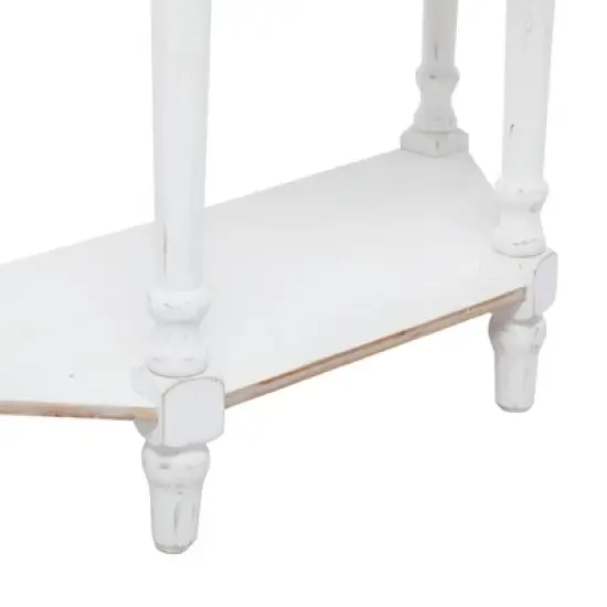 Farmhouse Half Moon Wood Console Table White - Olivia & May image {11}