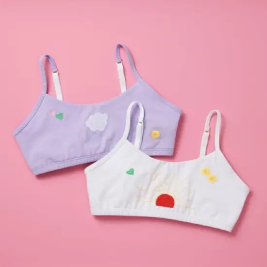 Adorable Embroidered First Pima Cotton Training Bra for Girls by Yellowberry image {5}