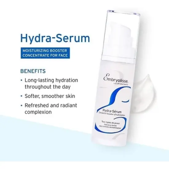 Embryolisse Laboratories Hydra Serum Moisturizing Booster  | Long-Lasting Hydration | Softer, Smoother Skin | Refreshed and Radiant - (1.01oz) image {2}