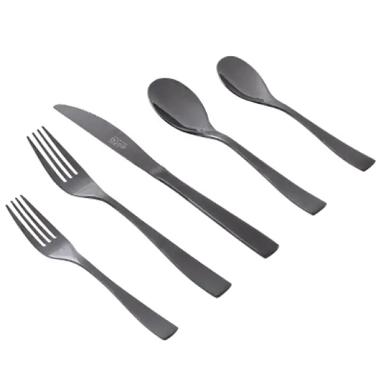 Gibson Home Holland Road 20 Piece Black Stainless Steel Flatware Set image {3}