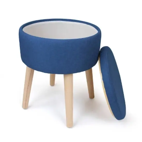 Round Storage Ottoman with Reversible Tray Cover - Humble Crew image {6}