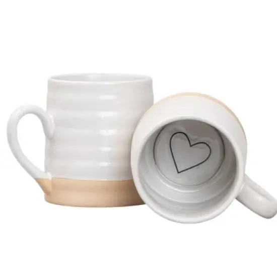 Hidden Message Heart Mug Stoneware 24 oz image {2}