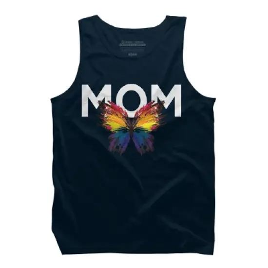 Men's Design By Humans Mother's Day Rainbow Butterfly Mom By MeowShop Tank Top image {4}