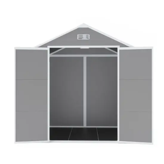 8x8FT Outdoor Storage Shed with Waterproof UV-Resistant PP Panels, HD Windows, Heavy-Duty Structure - Coolbibila image {5}