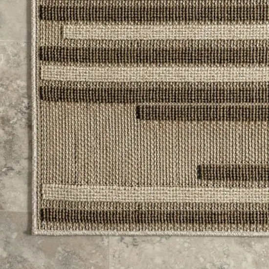 nuLOOM Shana Neutral Striped Indoor/Outdoor Patio Area Rug image {4}