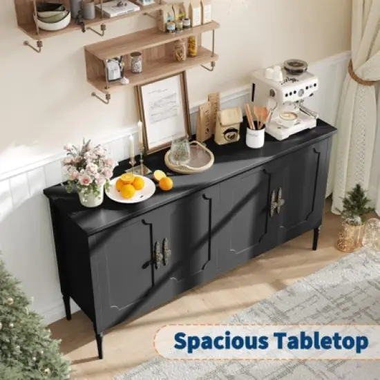 Large Sideboard Cabinet, 59" Modern Credenza Buffet Table Coffee Bar Wine Bar, Storage Cabinet with Adjustable Shelves image {7}