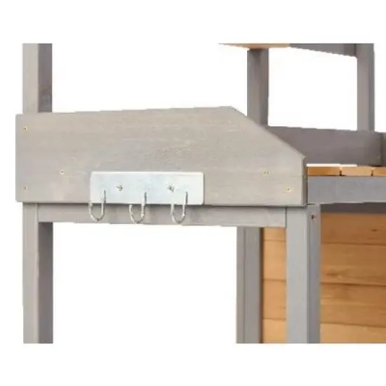 PAGED Outdoor Potting Bench, Wooden Potting Table with Cabinet and Spacious Surface for Backyard Garage, Workshop & Outdoor Use image {8}