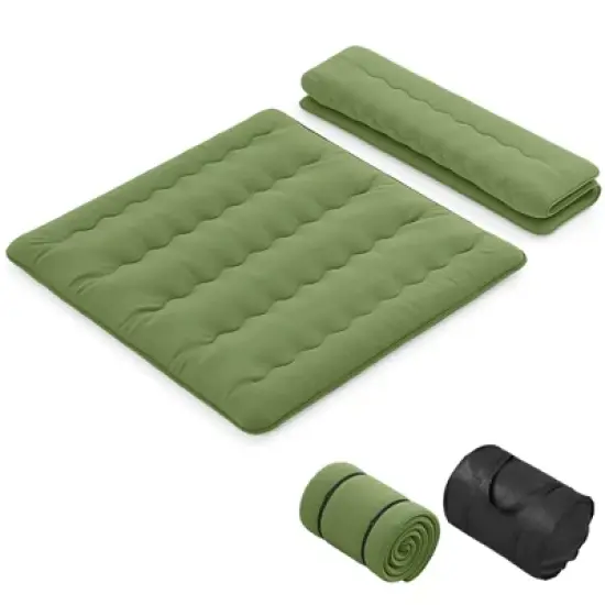 Costway Twin/Full/Queen/King Futon Mattress Japanese Floor Sleeping Pad Washable Cover Carry Bag Green image {10}