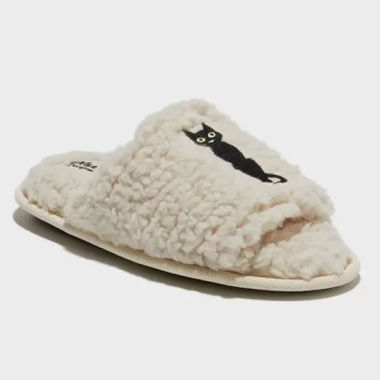 dluxe by dearfoams Women's Halloween Cat Slippers - Cream image {1}