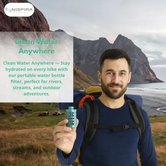 Nispira Activated Carbon Water Filter Replacement Compatible with Philips GoZero Adventure Water Bottle, 3 Pcs image {5}