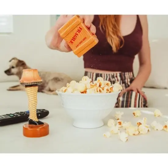 Silver Buffalo A Christmas Story Leg Lamp and Crate Ceramic Salt and Pepper Shakers | Set of 2 image {3}