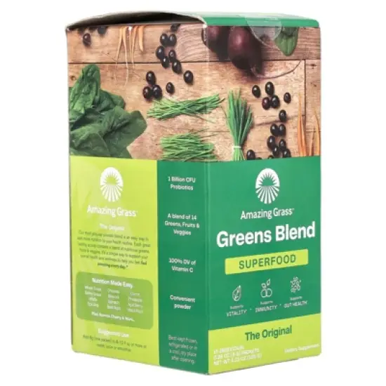 Amazing Grass Greens Blend Superfood, 15 Individual Packets, 0.28 oz (8 g) Each image {4}