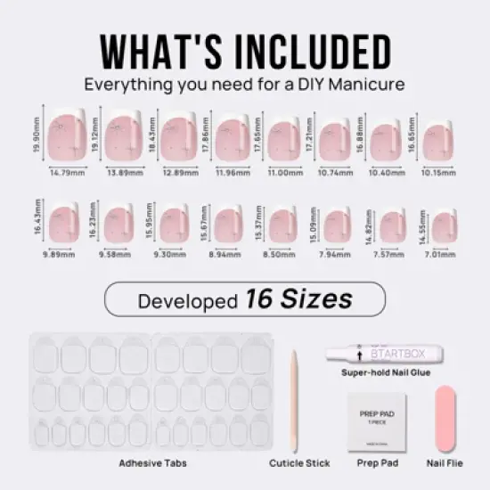 BTArtbox Press-On Nails - Starlit Sparkle - S Square - 32ct image {4}