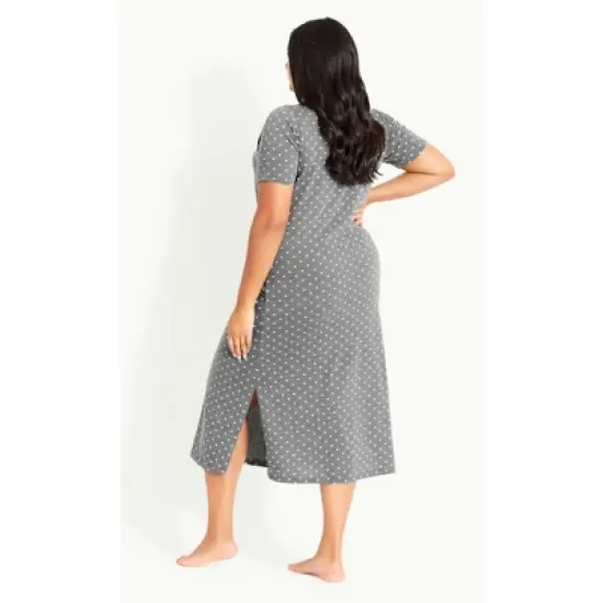 Women's Plus Size  Heart Night Dress - grey | EVANS image {1}
