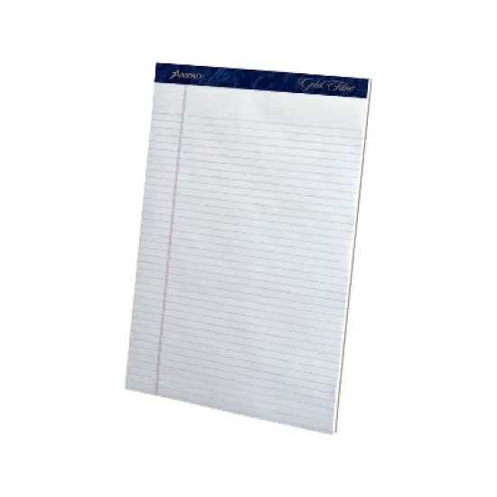 Ampad Gold Fibre Notepads 8.5" x 11.75" Narrow Ruled White 353195 image {1}
