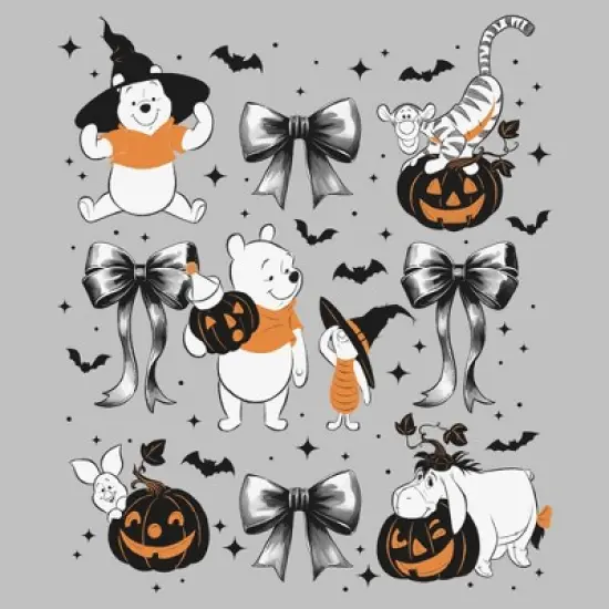 Womens Winnie the Pooh Halloween Bear And Friends Theme Bows T Shirt image {1}